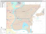 Council Bluffs Wall Map Premium Style 2023